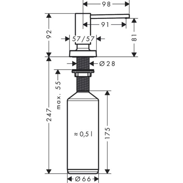 Hansgrohe A71 Soap Dispenser - Select Colour - Image 2