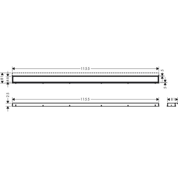 Hansgrohe Raindrain Match Finish Set Shower Drain With Height Adjustable Frame - Select Size - Image 8