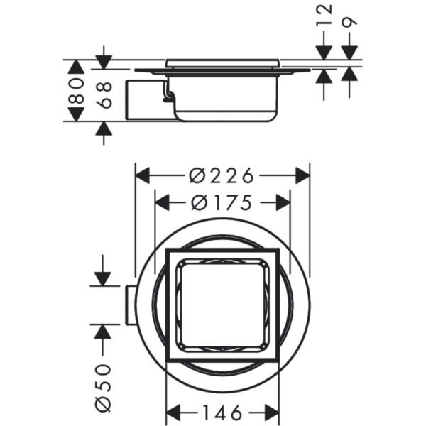 Hansgrohe Raindrain Spot Complete Set 150/150 Point Drain - 56055800 - Image 2