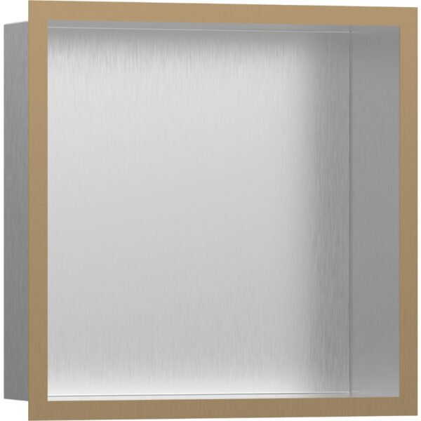 Hansgrohe Xtrastoris Individual Wall Niche Brushed Stainless Steel With Design Frame 300mm x 100mm - Select Colour
