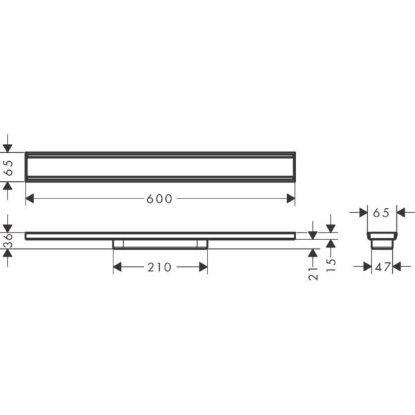 Hansgrohe Raindrain Original 600 Shower Drain Finish Set - 56196800 - Image 2