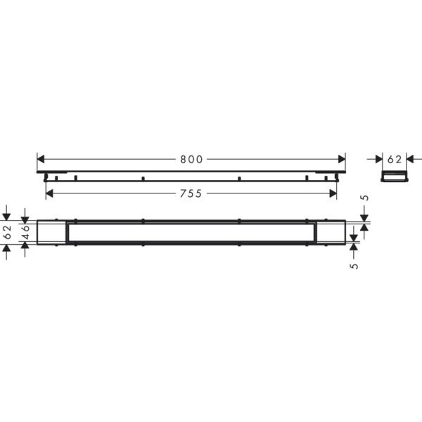 Hansgrohe Raindrain Match Plus 800 Shower Drain Finish Set With Height Adjustable Frame - Select Colour - Image 2