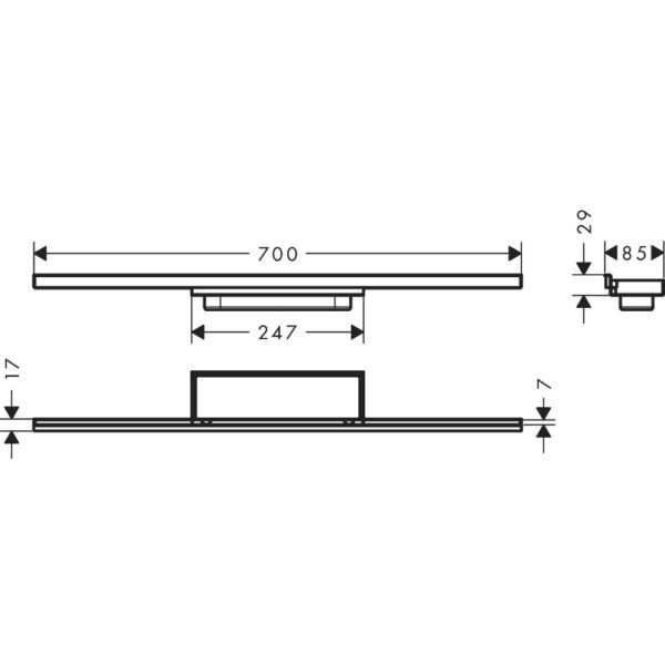 Hansgrohe Raindrain Minimalistic 700mm Shower Drain Finish Set - 56219000 - Image 2
