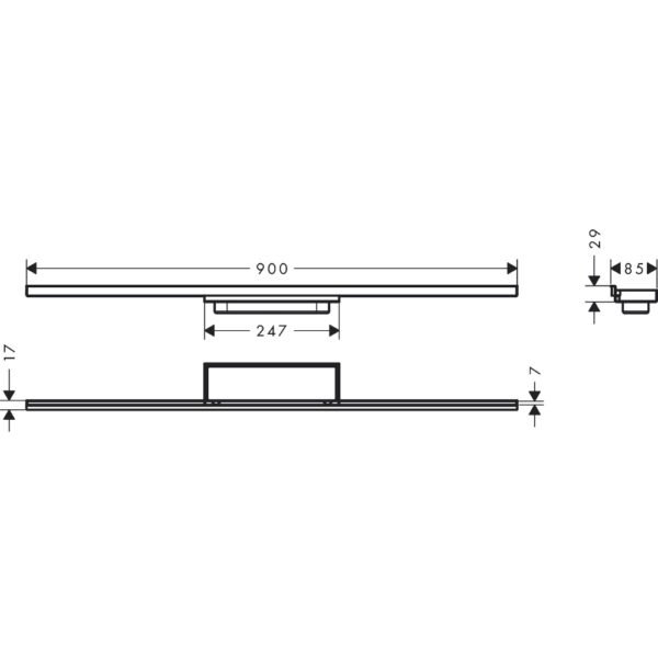 Hansgrohe Raindrain Minimalistic 900mm Shower Drain Finish Set - 56221000 - Image 2