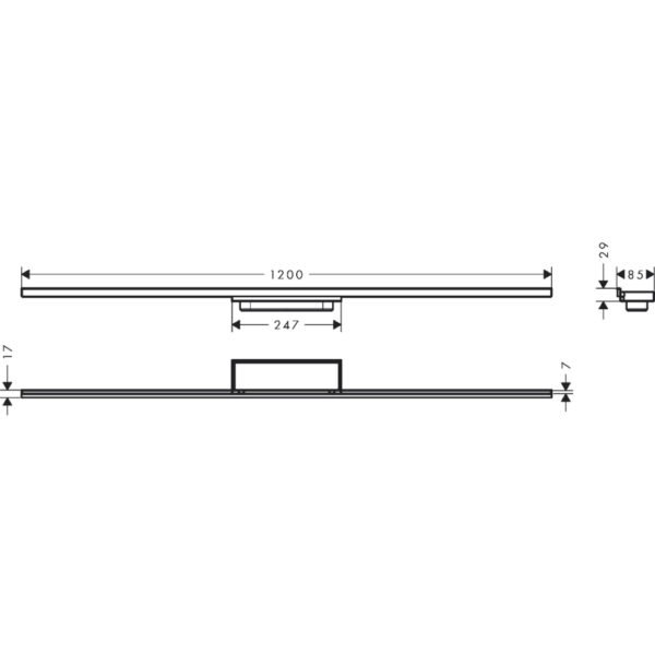 Hansgrohe Raindrain Minimalistic 1200mm Shower Drain Finish Set - 56223000 - Image 2