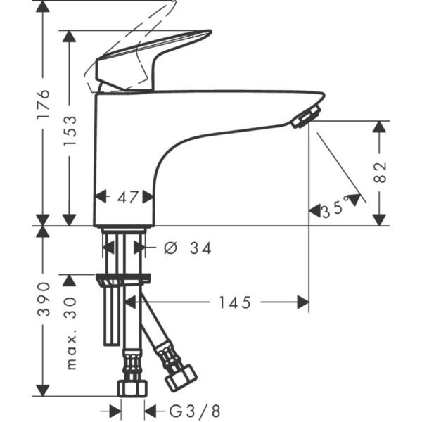 Hansgrohe Logis Single Lever Monotrou Bath Shower Mixer Tap - 71311000 - Image 2