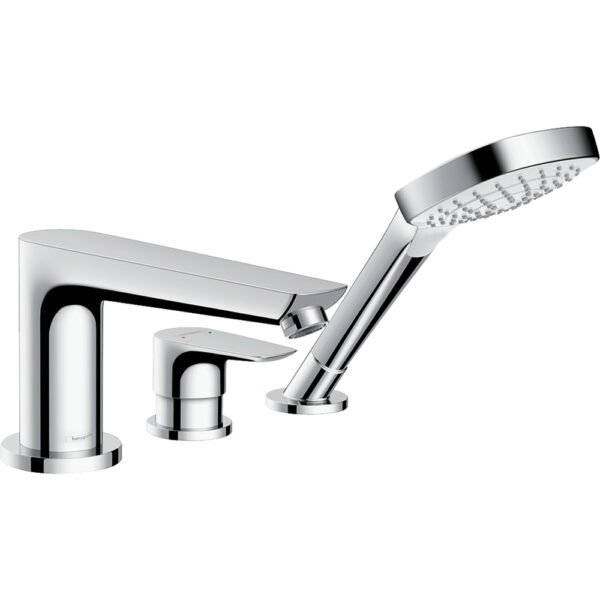 Hansgrohe Talis E 3-Hole Rim-Mounted Single Lever Secuflex Bath Shower Mixer Tap - 71730000