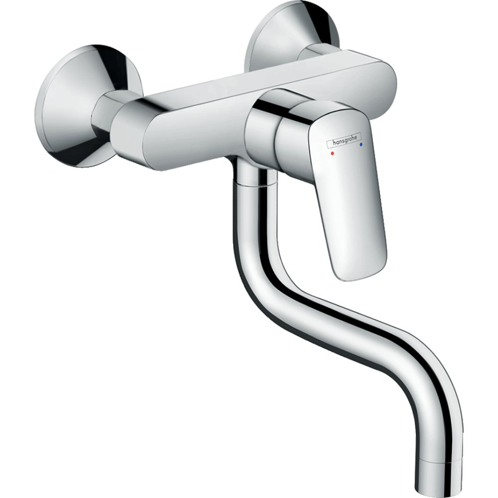 Hansgrohe Logis M31 Wall-Mounted Single Spray Mode Kitchen Mixer Tap - 71836000