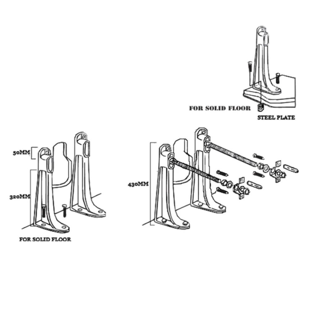 Just Taps Plus Support Set For Wall Hung Pan/Bidets