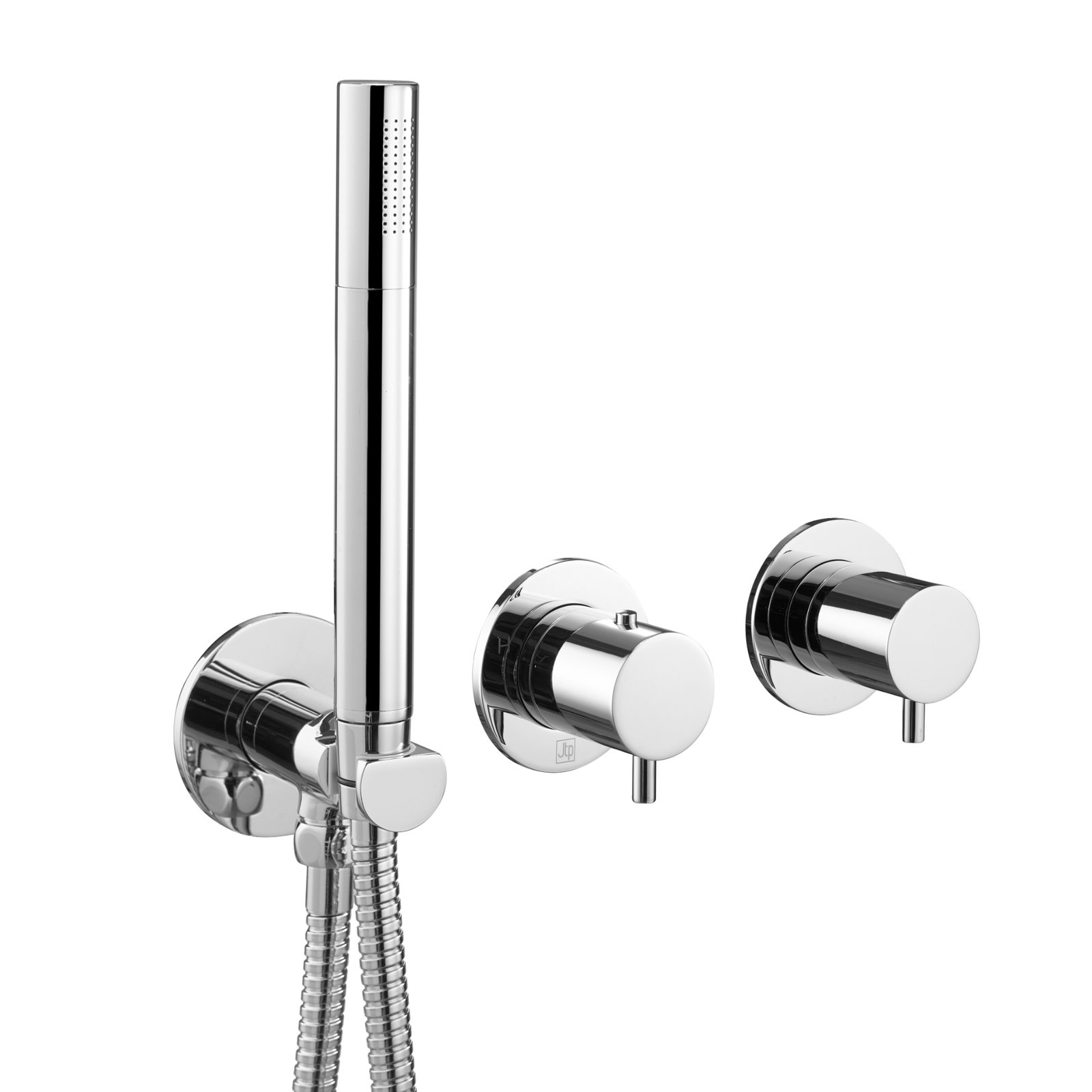 Just Taps Plus Florence Modular 2 Outlet 3 Handle Thermostatic Concealed Shower Valve With Handset - Chrome