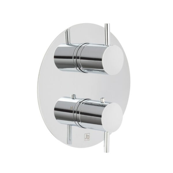 Just Taps Plus Florence 1 Outlet Thermostatic Concealed Shower Valve With Oval Backplate - Chrome