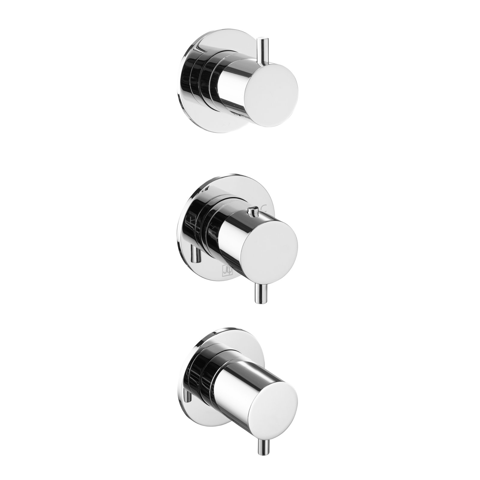 Just Taps Plus Florence Modular 3 Outlet 3 Handle Thermostatic Concealed Shower Valve - Chrome