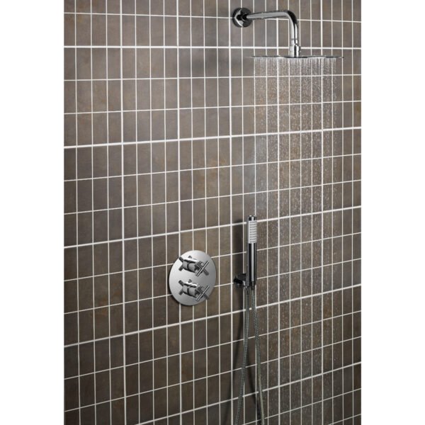 Just Taps Plus Solex 2 Outlet Round Thermostatic Concealed Shower Valve - Chrome - Image 3