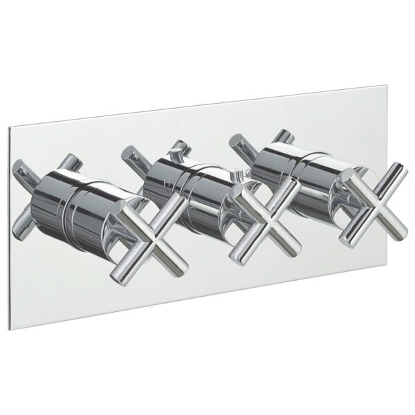 Just Taps Plus Solex 2 Outlet 3 Handle Horizontal Thermostatic Concealed Shower Valve