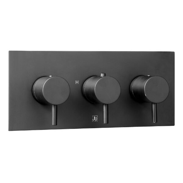Just Taps Plus Vos 2 Outlet 3 Handle Horizontal Thermostatic Concealed Shower Valve