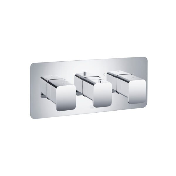 Just Taps Plus Hix 2 Outlet 3 Handle Horizontal Thermostatic Concealed Shower Valve