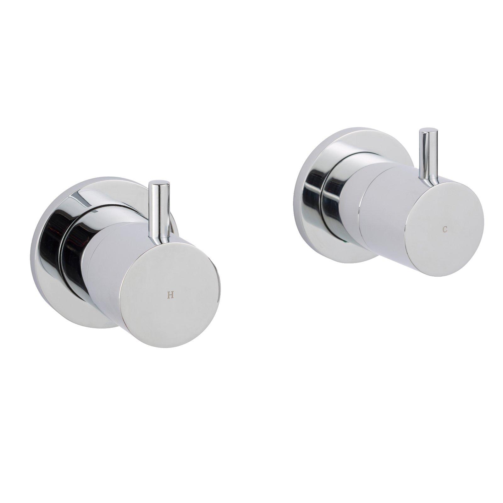 Just Taps Plus Florence Concealed Stop Valve With Wall Flanges - Chrome
