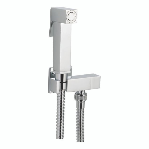 Just Taps Plus Square Douche Set With Angle Valve - Chrome