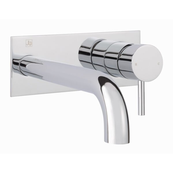Just Taps Plus Florence Wall Mounted Basin Mixer Tap With Back Plate - Chrome