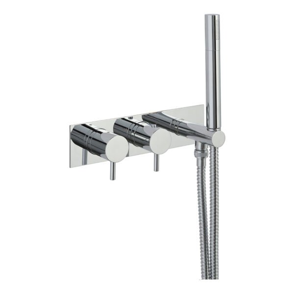 Just Taps Plus Florence 2 Outlet Thermostatic Concealed Shower Valve With Handset - Chrome
