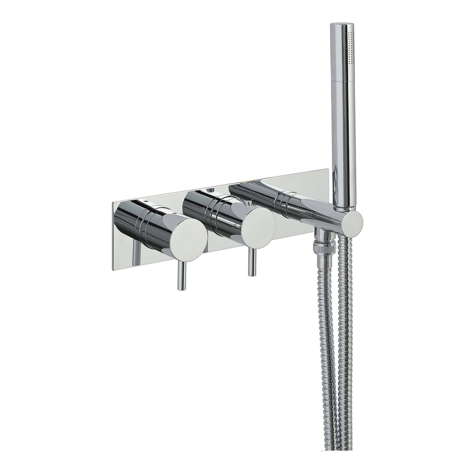 Just Taps Plus Florence 2 Outlet Thermostatic Concealed Shower Valve With Handset - Chrome