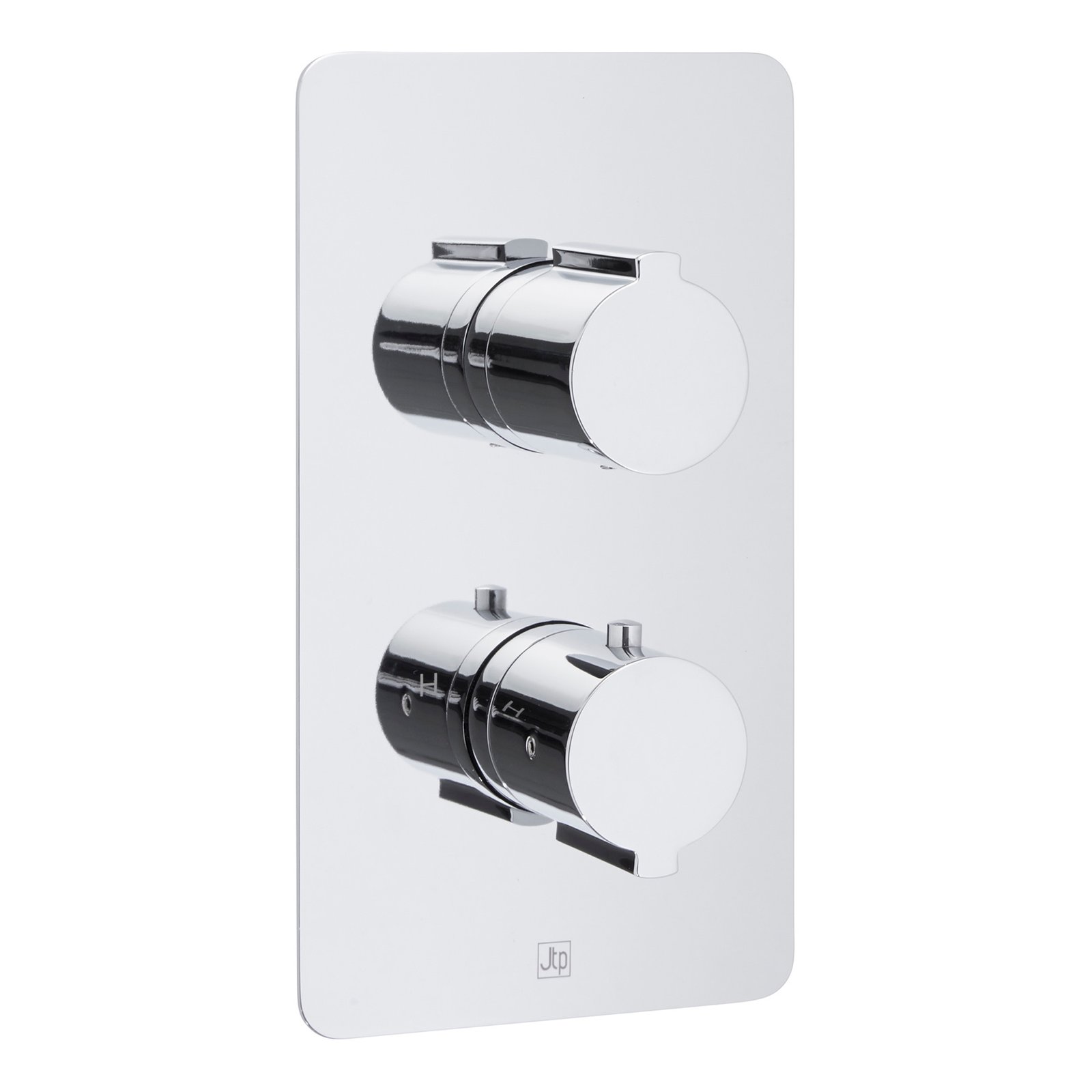 Just Taps Plus Curve 1 Outlet 2 Handle Thermostatic Concealed Shower Valve - Chrome