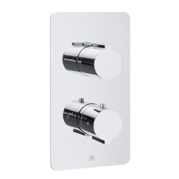 Just Taps Plus Curve 2 Outlet 2 Handle Thermostatic Concealed Shower Valve - Chrome
