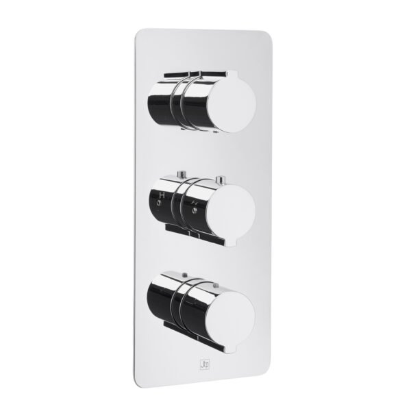 Just Taps Plus Curve 3 Outlet 3 Handle Thermostatic Concealed Shower Valve - Chrome