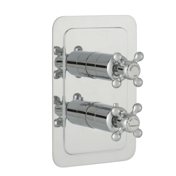 Just Taps Plus Grosvenor 2 Outlet Crosshead Thermostatic Concealed Shower Valve