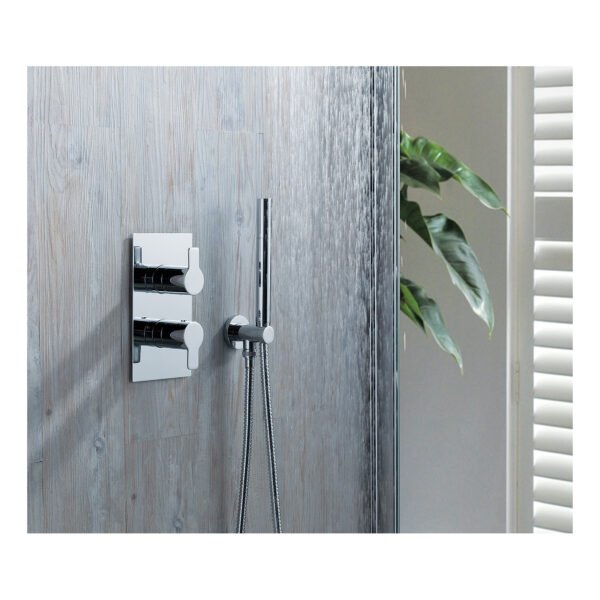 Just Taps Plus Amore 3 Outlet 2 Handle Thermostatic Concealed Shower Valve - Chrome - Image 3