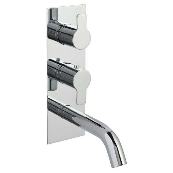Just Taps Plus Amore 2 Outlet Thermostatic Concealed Shower Valve With Attached Spout - Chrome