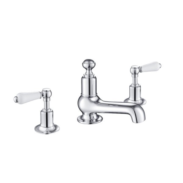 Just Taps Plus Grosvenor 3 Hole Deck Mounted Lever Basin Mixer Tap