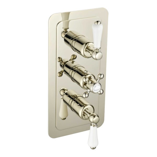 Just Taps Plus Grosvenor 2 Outlet 3 Handle Lever Thermostatic Concealed Shower Valve