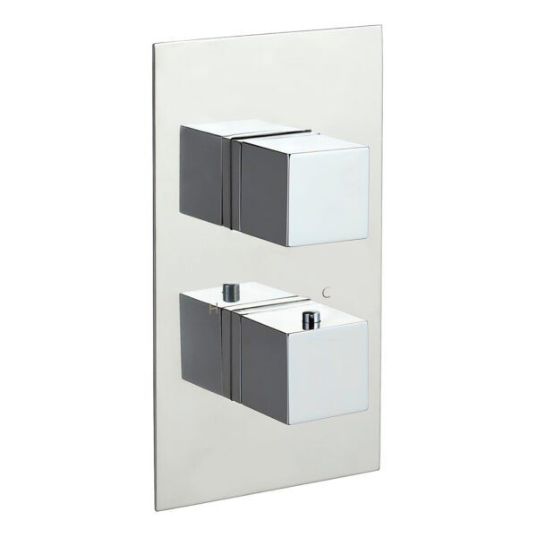 Just Taps Plus Athena 3 Outlet With 2 Handle Thermostatic Concealed Shower Valve - Chrome
