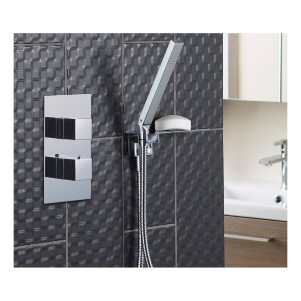 Just Taps Plus Athena 3 Outlet With 2 Handle Thermostatic Concealed Shower Valve - Chrome - Image 4