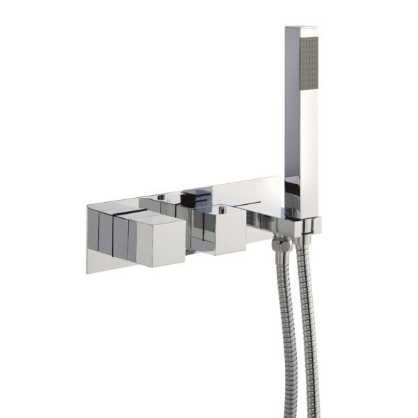 Just Taps Plus Athena 2 Outlet Thermostatic Concealed Shower Valve With Handset - Chrome