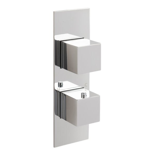 Just Taps Plus Athena 1 Outlet With 2 Handle Slimline Thermostatic Concealed Shower Valve - Chrome