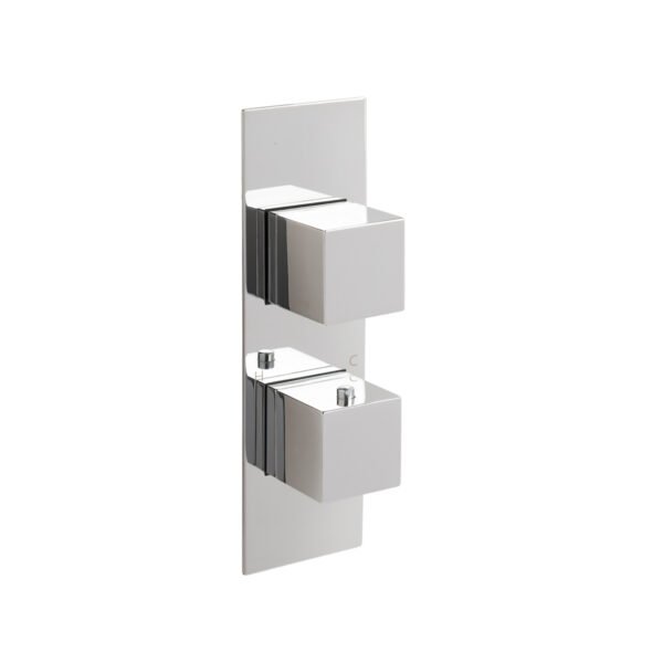 Just Taps Plus Athena 2 Outlet With 2 Handle Slimline Thermostatic Concealed Shower Valve - Chrome