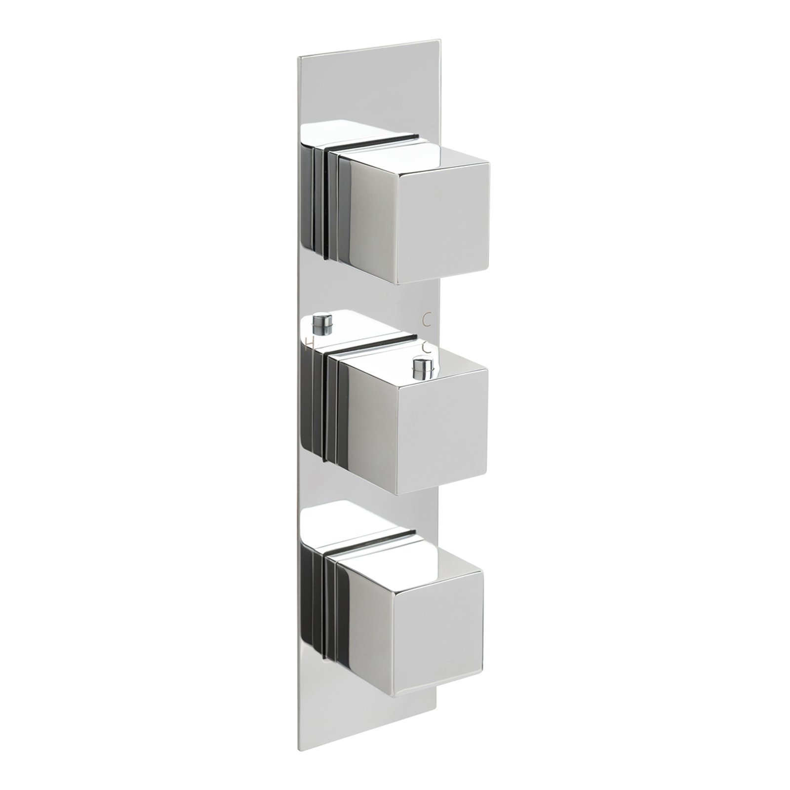 Just Taps Plus Athena 3 Outlet With 3 Handle Slimline Thermostatic Concealed Shower Valve - Chrome