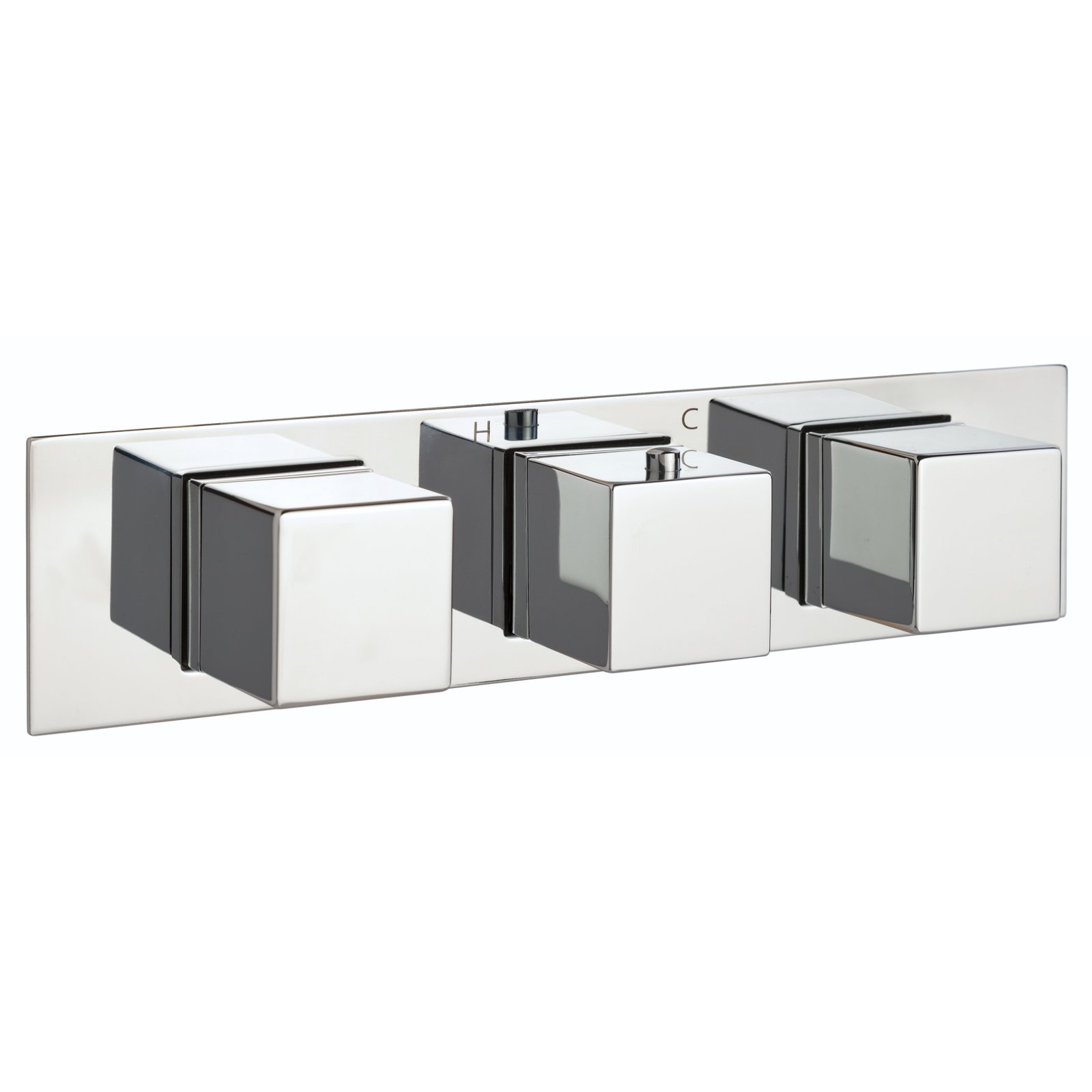 Just Taps Plus Athena 2 Outlets Slimline Horizontal Thermostatic Concealed Shower Valve - Chrome