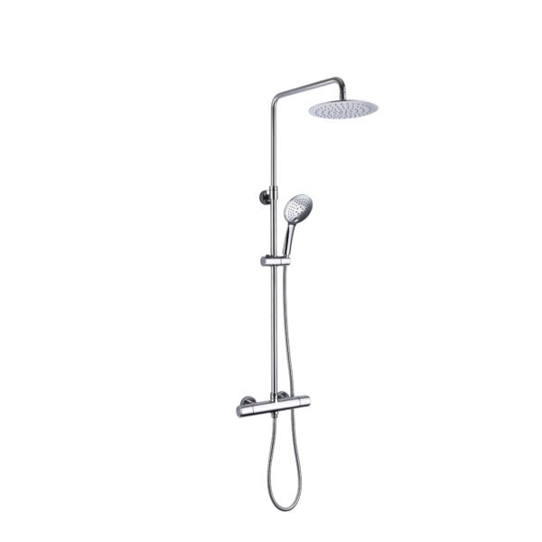 Just Taps Plus Cool Touch Thermostatic Bar Mixer Shower With Shower Kit With Fixed Head - Chrome