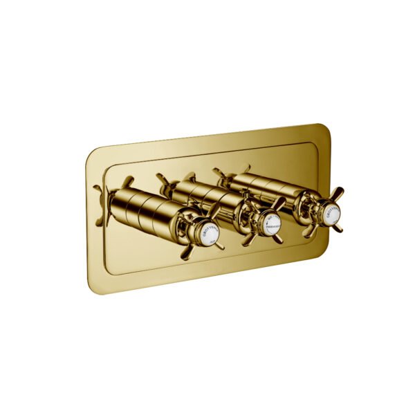 Just Taps Plus Grosvenor 2 Outlet Horizontal Pinch Thermostatic Concealed Shower Valve