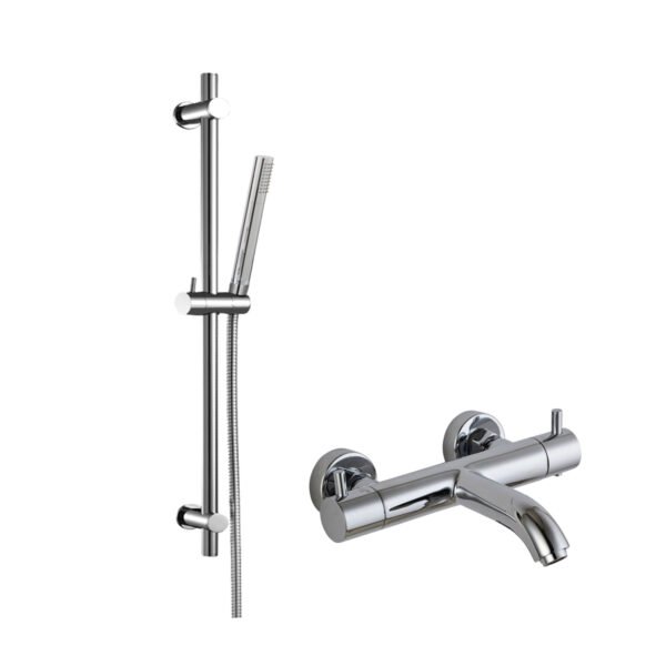 Just Taps Plus Thermostatic Exposed Mixer Shower With Shower Kit - Chrome