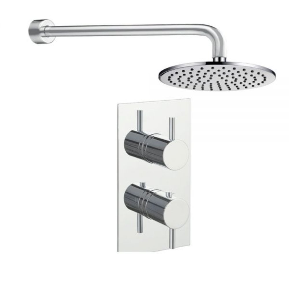 Just Taps Plus Florence 1 Outlet Thermostatic Round Concealed Mixer Shower - Chrome