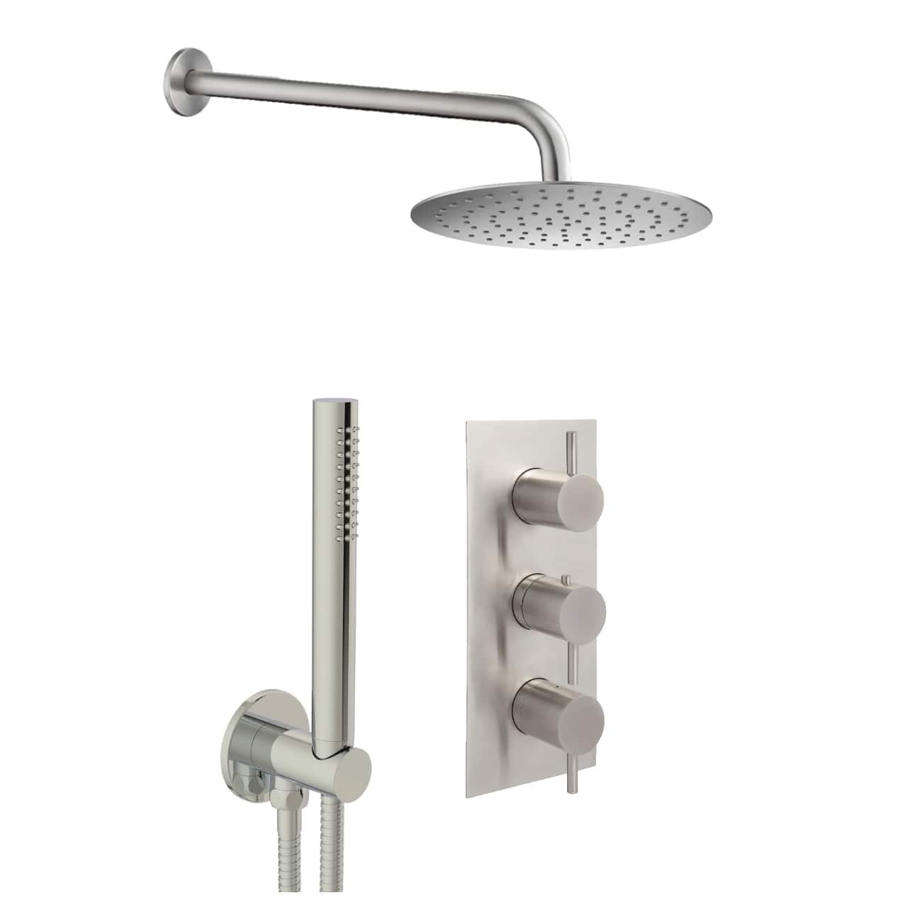 Just Taps Plus Inox Thermostatic Concealed Mixer Shower - Stainless Steel