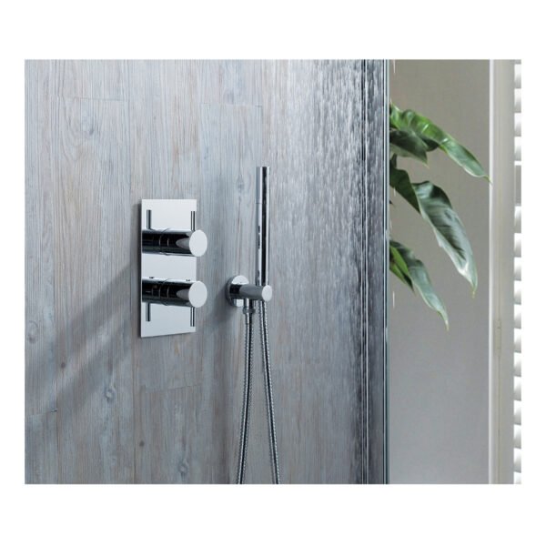 Just Taps Plus Florence 1 Outlet Thermostatic Concealed Shower Valve And Designer Handle - Chrome - Image 4