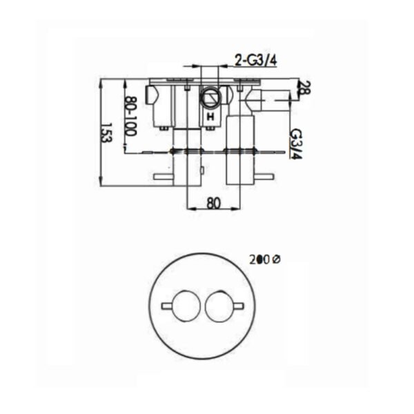 Just Taps Plus Florence 1 Outlet Thermostatic Concealed Shower Valve With Oval Backplate And Designer Handle - Chrome - Image 2