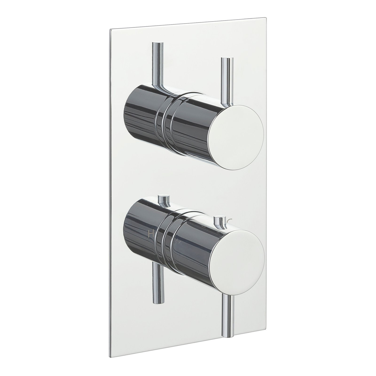 Just Taps Plus Florence 2 Outlet Thermostatic Concealed Shower Valve And Designer Handle - Chrome
