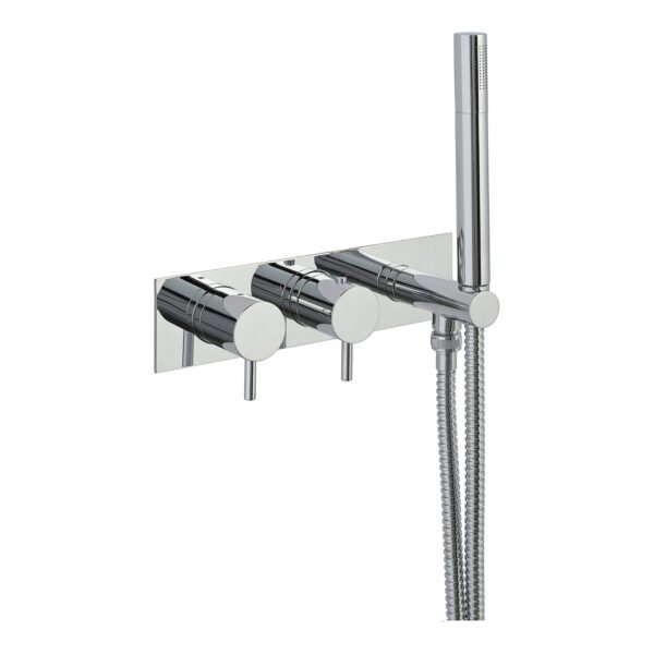 Just Taps Plus Florence 2 Outlet Thermostatic Concealed Shower Valve With Designer Handset - Chrome