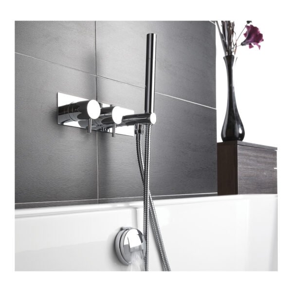 Just Taps Plus Florence 2 Outlet Thermostatic Concealed Shower Valve With Designer Handset - Chrome - Image 4